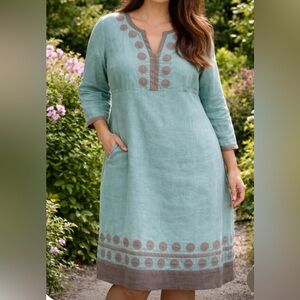 BODEN UK Linen Dress. US 18. Lined. NWT